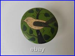 Boite Art Déco En Bois Peint À La Main. Animal Oiseaux. Wooden Art Deco Box