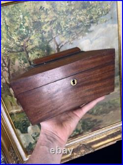 Boite & Coffret a Thé Art Déco Bois & Papier Peint Antique Tea Box