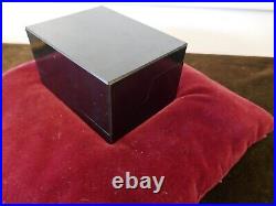Boite à cartes art déco, placage corne ébène, 155x115xH85mm