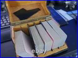 Boite à cartes art déco, placage corne ébène, 155x115xH85mm