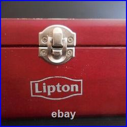 Boite coffret thé LIPTON vintage bois art déco design UK Royaume Uni N4191