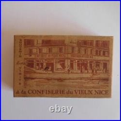 Boite souvenir visite Confiserie du Vieux Nice vintage bois déco design N4713