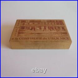 Boite souvenir visite Confiserie du Vieux Nice vintage bois déco design N4713