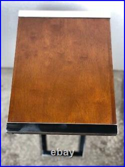 Bout de canapé / table d'appoint / chevet Austin en bois et métal chromé