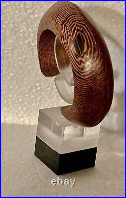Bracelet Catherine Noll Sculpture Abstrait Art Déco bois précieux RARE! N°4