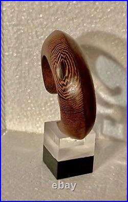 Bracelet Catherine Noll Sculpture Abstrait Art Déco bois précieux RARE! N°4