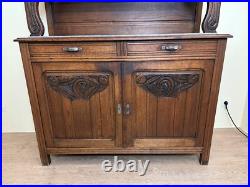 Buffet 2 corps art déco en bois massif vers 1940 Buffet 2 corps art déco en bois massif vers 1940