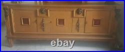 Buffet Table Art Deco Bois Bronze Ceramique Diable et cariatides