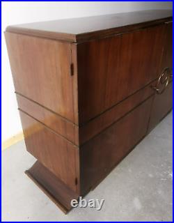 Buffet WOOD WOOD Art Deco 1930/1940 Bois 2 portes 2 tiroirs Motifs Metal