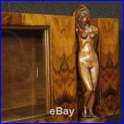 Buffet italien style ancien Art Deco meuble en bois noyer commode salon 900
