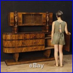 Buffet italien style ancien Art Deco meuble en bois noyer commode salon 900