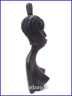 Buste de femme africaine époque Art Déco en ébène