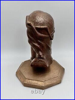 Buste du Christ Jesus en bois sculpture signé JANT (SMIT) Art déco sculpture XXe