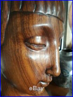 Buste femme Art Deco 1925 era Jacques Adnet en bois de rose