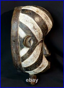C Art Africain Masque ancien luba congo rondeur dualité des couleurs 33cm déco
