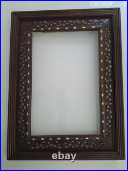 Cadre Ancien Art Déco Bois Sculpté, Cadre Photo Ou Tableau Encadrement Décoratif