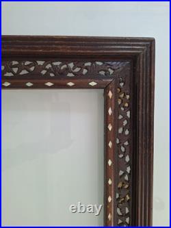 Cadre Ancien Art Déco Bois Sculpté, Cadre Photo Ou Tableau Encadrement Décoratif