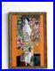 Cadre_Ancien_Bois_Art_Deco_Peinture_Huile_Sur_Toile_Repro_Klimt_feuille_D_or_01_dv