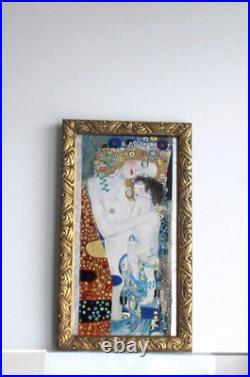 Cadre Ancien Bois Dore Art Deco Peinture Huile Repro Klimt Mere Et Enfant Cadre Ancien Bois Dore Art Deco Peinture Huile Repro Klimt Mere Et Enfant