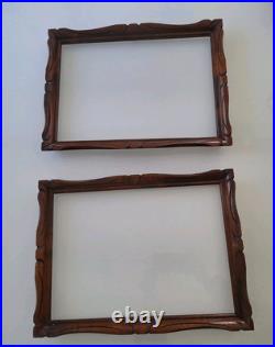 Cadre Ancien Bois Sculpté Art Déco Paire, Set De 2 Cadres Photo Ou Tableau