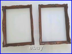 Cadre Ancien Bois Sculpté Art Déco Paire, Set De 2 Cadres Photo Ou Tableau