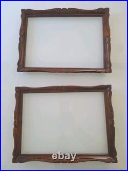 Cadre Ancien Bois Sculpté Art Déco Paire, Set De 2 Cadres Photo Ou Tableau