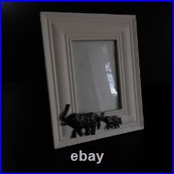 Cadre photo éléphant métal bois verre vintage art déco maison ethnique N7023