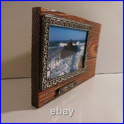 Cadre photographie porte-clés bois fait main art déco vintage PN France N3052