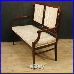 Canapé Art Deco meuble français salon fauteuils en bois acajou tissu 900