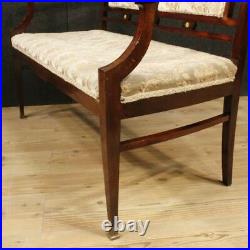 Canapé Art Deco meuble français salon fauteuils en bois acajou tissu 900