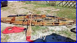 Canoë Kayak démontable en bois vers 1950