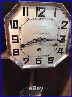 Carillon Horloge Paris 8 Marteaux 8 Tiges 2 Mélodies Bois Doré Art-Deco ODO