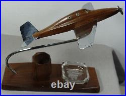 Cendrier d'avion avec porte-allumettes art deco tres rare