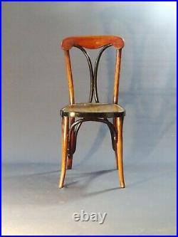 Chaise Bistrot de KOHN vers 1915 bicolore assise bois rare modèle (no Thonet)
