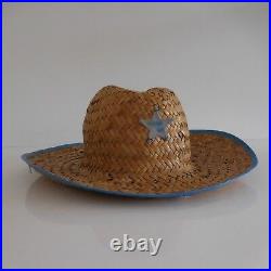 Chapeau osier SHERIFF fait main wicker hat handmade vintage art déco France