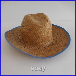 Chapeau osier SHERIFF fait main wicker hat handmade vintage art déco France