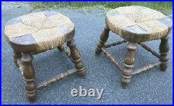 Charles Dudouyt Paire Tabouret Table Basse Art Deco Sellette Design Bois Tourné