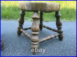 Charles Dudouyt Paire Tabouret Table Basse Art Deco Sellette Design Bois Tourné