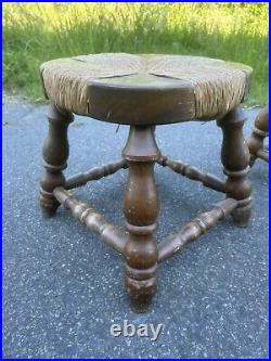 Charles Dudouyt Paire Tabouret Table Basse Art Deco Sellette Design Bois Tourné