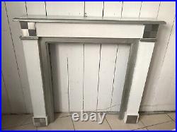 Cheminee En Bois Console Style Art Deco Gris Et Blanc