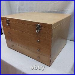 Coffret écrin argentier bois massif menagere 117 pièces Christofle Ercuis ttbe