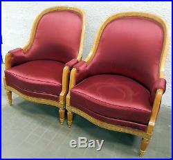 Daprès André Arbus, 1903-1969 muséale paire de fauteuils gondole en bois clair