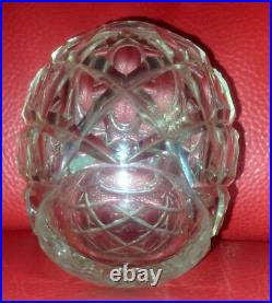 Double Confiturier Cristal Baccarat Metal Argente + Bois Art Deco Double Confiturier Cristal Baccarat Metal Argente + Bois Art Deco
