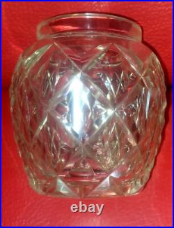 Double Confiturier Cristal Baccarat Metal Argente + Bois Art Deco Double Confiturier Cristal Baccarat Metal Argente + Bois Art Deco