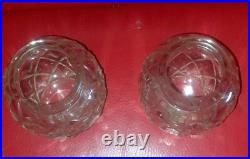 Double Confiturier Cristal Baccarat Metal Argente + Bois Art Deco Double Confiturier Cristal Baccarat Metal Argente + Bois Art Deco