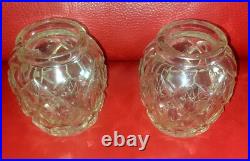 Double Confiturier Cristal Baccarat Metal Argente + Bois Art Deco Double Confiturier Cristal Baccarat Metal Argente + Bois Art Deco