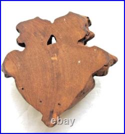 Duo d'angelots avec bénitier Art Déco, Art Nouveau en bois à mettre au mur