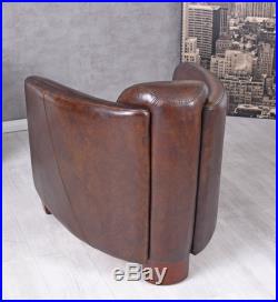 Exclusive fauteuil Club Francais Art Deco cuir cadre en bois et peint à la main