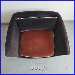 Fauteuil Vintage Art Deco Francais 1930 1940 En Velours & Bois 30s 40s