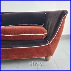 Fauteuil Vintage Art Deco Francais 1930 1940 En Velours & Bois 30s 40s